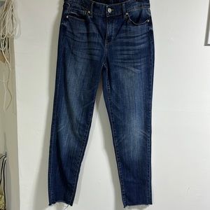 WHBM mid rise Girlfriend soft jeans.